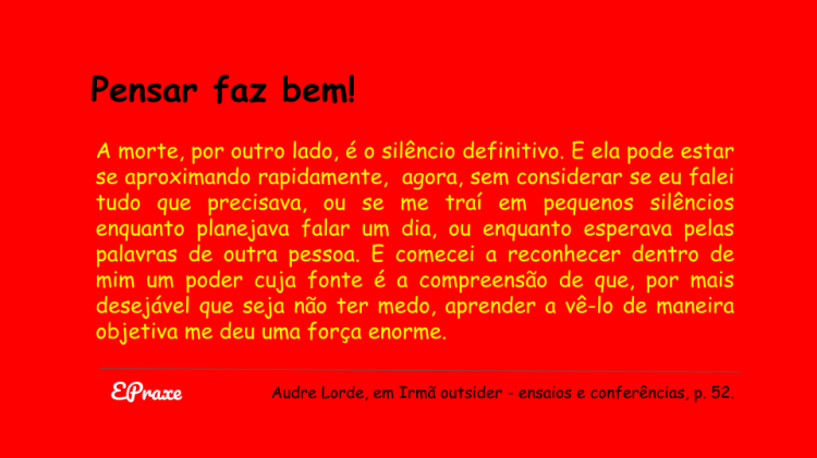 Pensar faz bem - com Audre Lorde