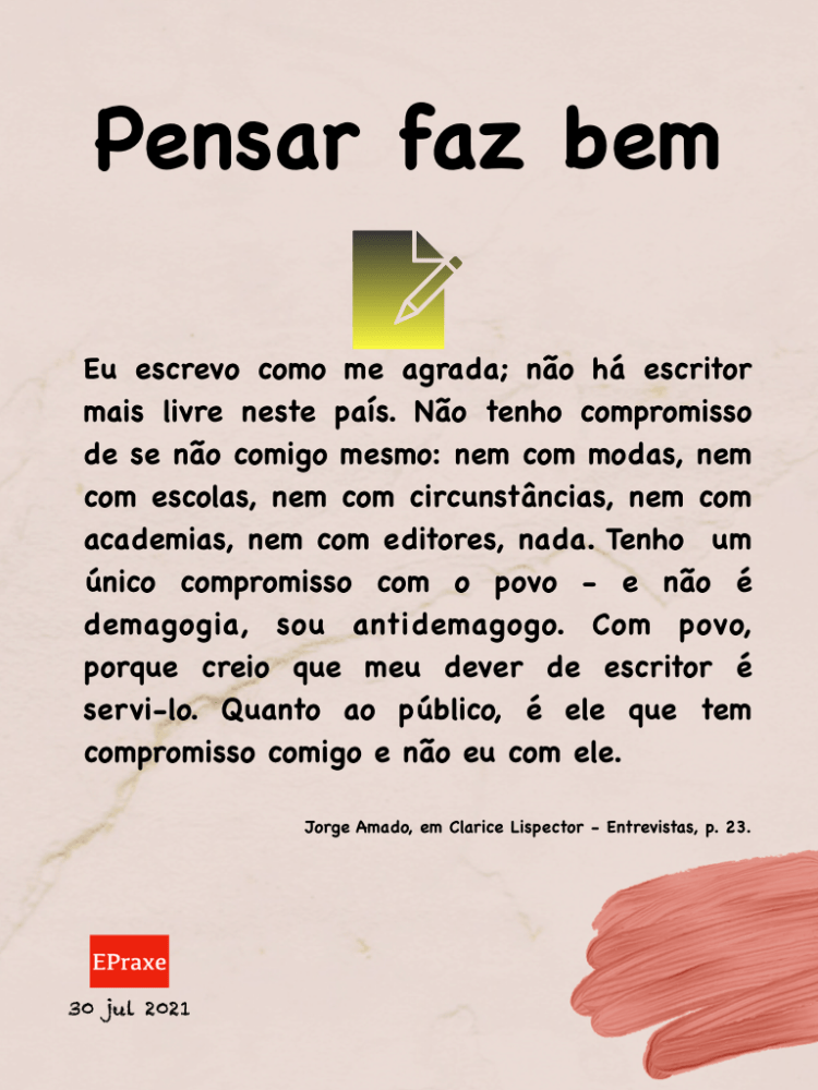 Pensar faz bem com Jorge Amado